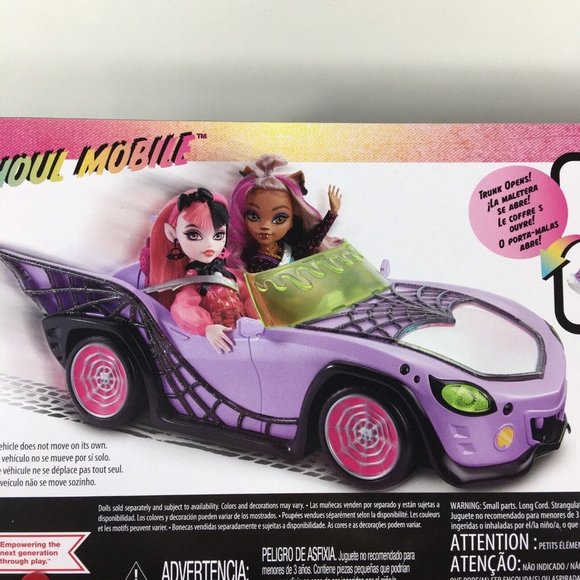 Monster High Toy Car Ghoul Mobile With Pet & Accessories Purple Convertible - Picture 14 of 16